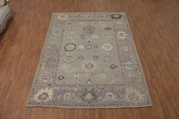 Vegetable Dye Wool Oushak Turkish Area Rug 9x12