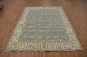 Vegetable Dye Wool Oushak Turkish Area Rug 9x11