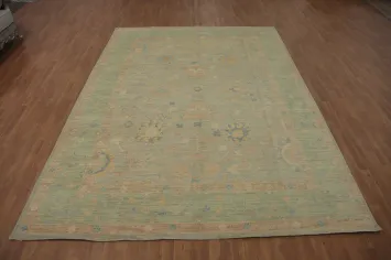 Vegetable Dye Wool Oushak Turkish Area Rug 9x12