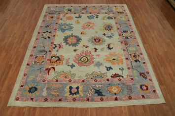 Vegetable Dye Wool Oushak Turkish Area Rug 8x10