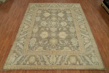Vegetable Dye Wool Oushak Turkish Area Rug 10x12