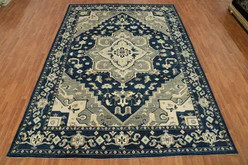 Vegetable Dye Wool Oushak Turkish Area Rug 9x12