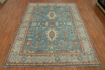 Vegetable Dye Wool Oushak Turkish Area Rug 9x12