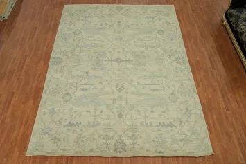 Vegetable Dye Wool Oushak Turkish Large Rug 10x14