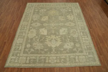Earth Tone Wool Oushak Vegetable Dye Area Rug 8x10