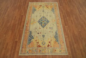 Vegetable Dye Wool Oushak Turkish Rug 4x7