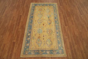 Vegetable Dye Wool Oushak Turkish Rug 4x7