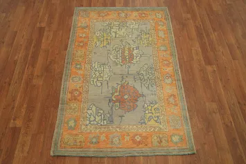 Vegetable Dye Wool Oushak Turkish Rug 3x5