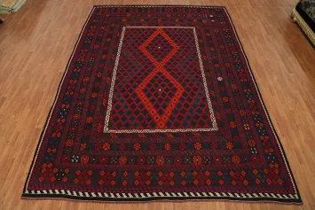 Vegetable Dye Red Kilim Oriental Area Rug 9x13