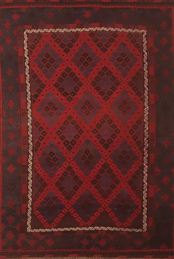 Vegetable Dye Red Kilim Oriental Area Rug 9x13
