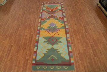 Geometric Kilim Oriental Runner Rug 4x13