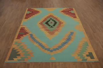 Light Blue Kilim Oriental Area Rug 8x10