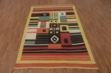 Striped Wool Kilim Oriental Area Rug 6x9