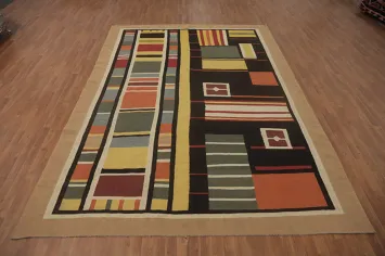 Multicolor Geometric Kilim Oriental Area Rug 9x12