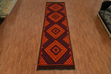 Geometric Kilim Vegetable Dye Runner Rug 5x17