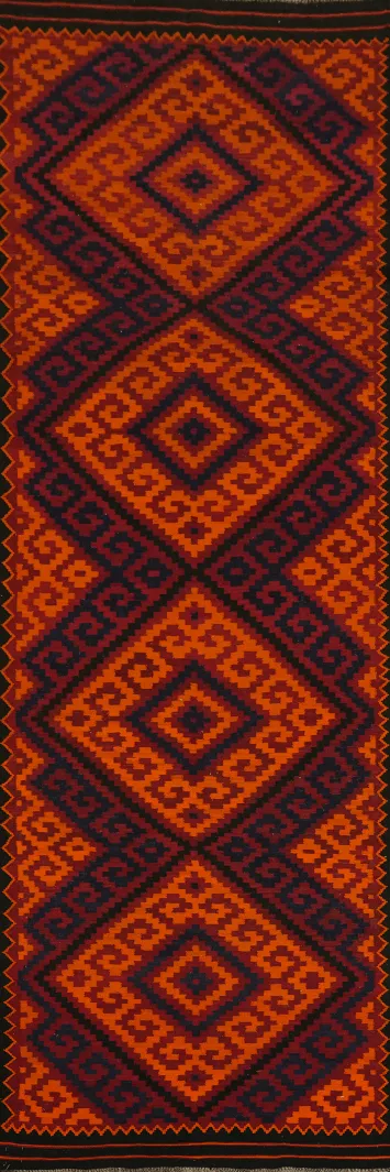 Geometric Kilim Vegetable Dye Runner Rug 5x17