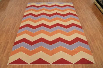 All-Over Chevron Kilim Modern Area Rug 8x11