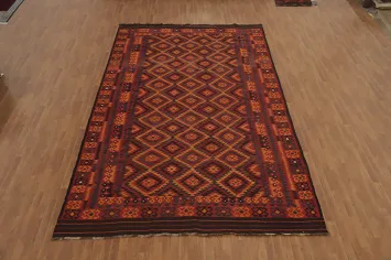 Vegetable Dye Wool Kilim Oriental Large Rug 9x15
