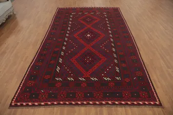 Geometric Kilim Vegetable Dye Area Rug 8x13