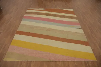 Vegetable Dye Wool Kilim Modern Area Rug 8x10