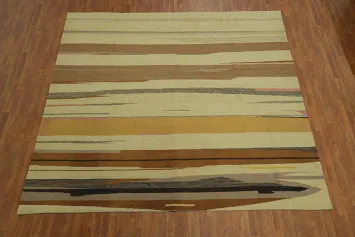 Flat Weave Kilim Wool Large Square Rug 10x10