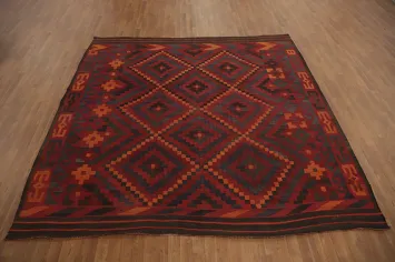 Vegetable Dye Kilim Square Area Rug 9x9