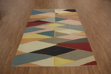 Vegetable Dye Kilim Modern Area Rug 7x10