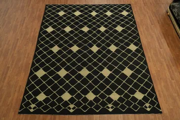 All-Over Wool Trellis Kilim Oriental Area Rug 10x13