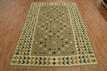 All-Over Geometric Kilim Oriental Area Rug 8x12