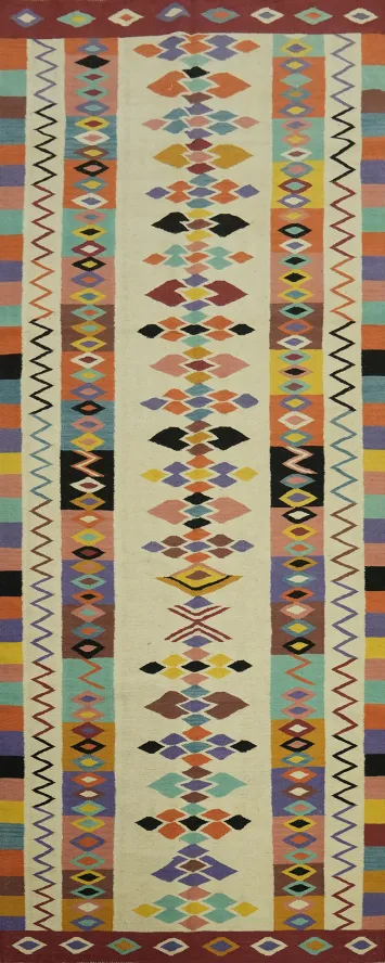 Geometric Kilim Oriental Area Rug 5x14