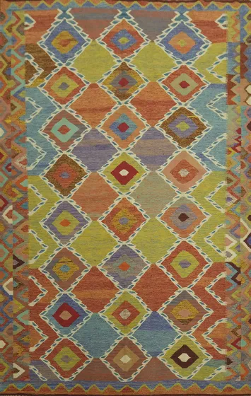 Geometric Kilim Oriental Area Rug 7x10