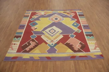 Geometric Kilim Square Area Rug 8x8