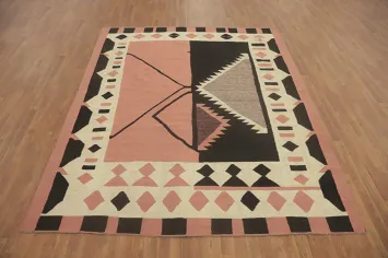 Pink Wool Kilim Oriental Area Rug 8x10