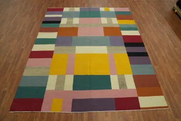 Vegetable Dye Kilim Modern Area Rug 8x10