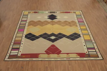 Vegetable Dye Wool Kilim Square Large Rug 12x12