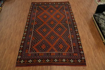 Geometric Kilim Vegetable Dye Large Rug 10x16