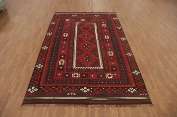 Geometric Kilim Vegetable Dye Area Rug 7x11