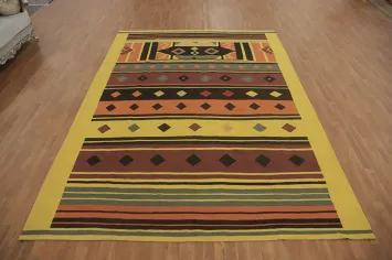 Flat Weave Wool Kilim Oriental Area Rug 9x12