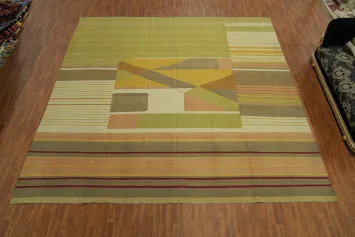 Nomad Wool Kilim Vegetable Dye Large Rug 14x15