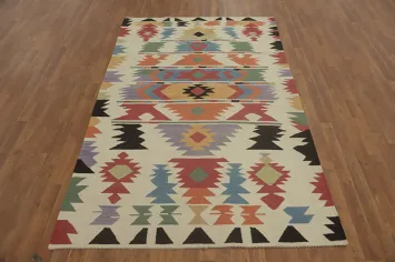 Flat Weave Wool Kilim Oriental Area Rug 5x8