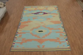 Vegetable Dye Kilim Oriental Area Rug 10x14