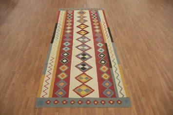 Nomad Wool Geometric Kilim Area Rug 5x11