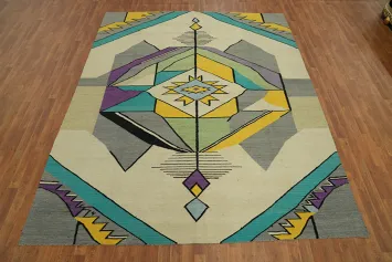 Tribal Kilim Vegetable Dye Area Rug 8x10