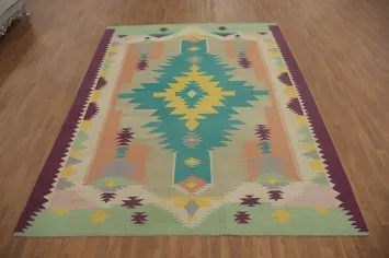 Tribal Kilim Vegetable Dye Area Rug 8x10