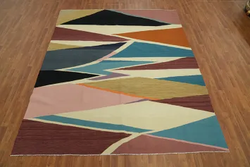 Modern Wool Kilim Vegetable Dye Area Rug 8x10