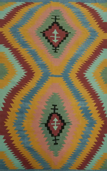 Geometric Kilim Oriental Area Rug 7x10