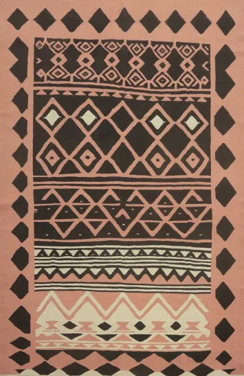 Geometric Pink Kilim Oriental Area Rug 8x11