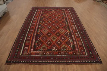 Vegetable Dye Wool Kilim Area Rug 9x13