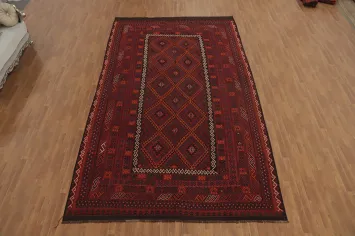 Geometric Kilim Vegetable Dye Wool Large Rug 9x15