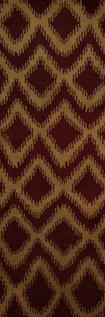 Elegant Zigzag Moroccan Runner Rug 3x10 with Geometric Pattern